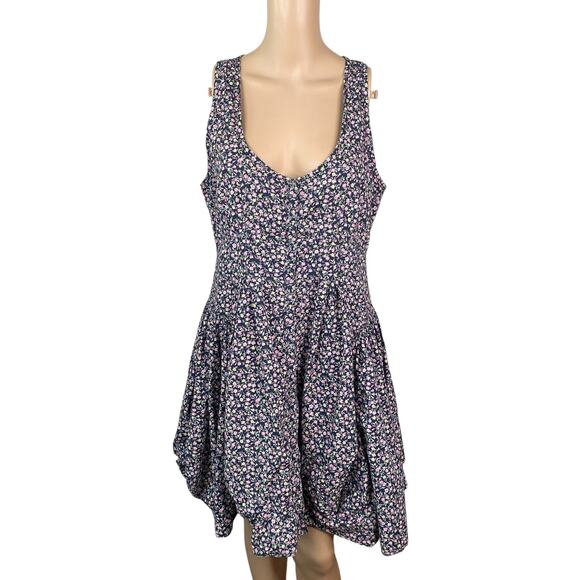 Anthropologie Maeve Y2K Alyssum Ditsy Floral Bustled Laganlook Dress SZ 12 - Picture 2 of 12
